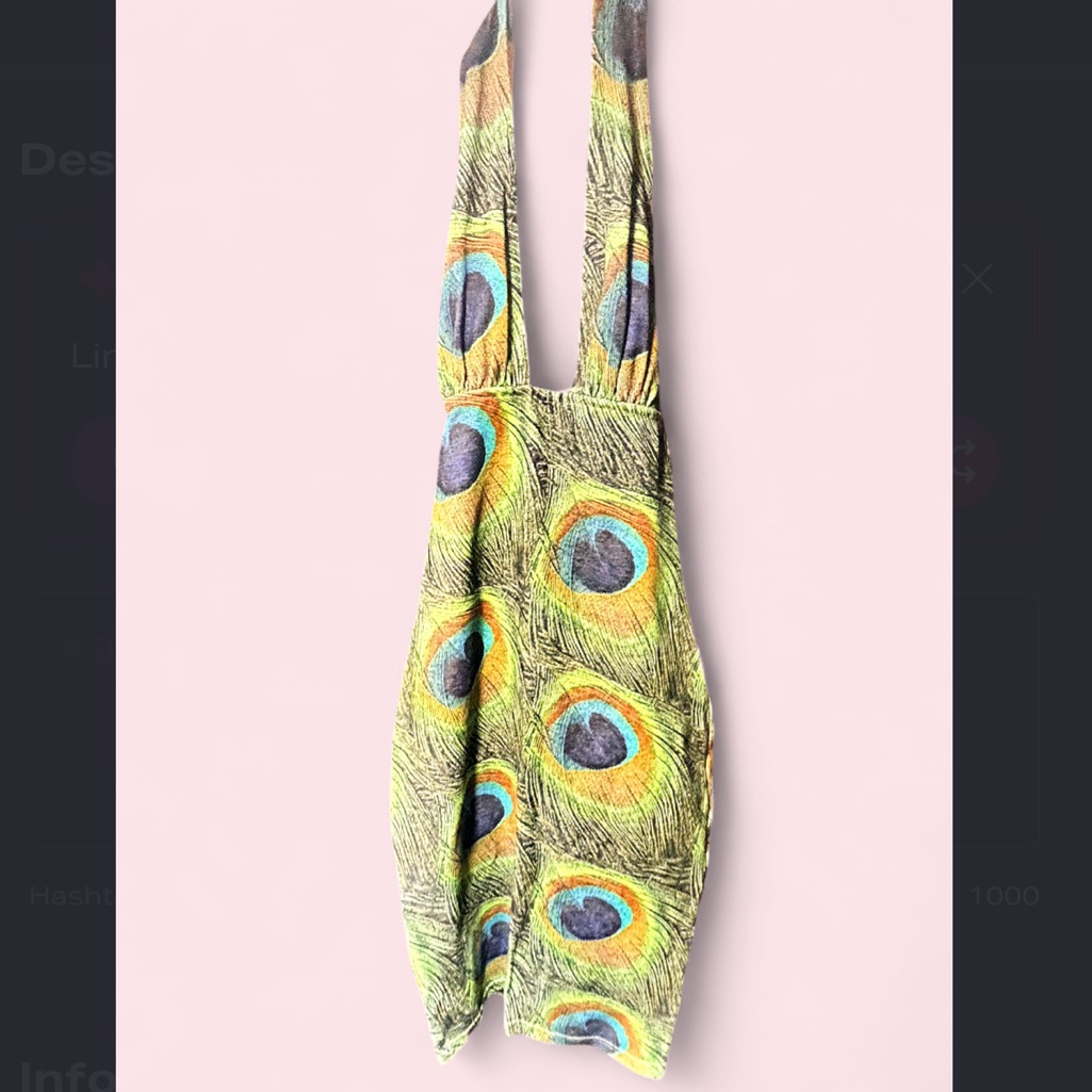 Victor Glemaud Stretchy Peacock Halter Dress